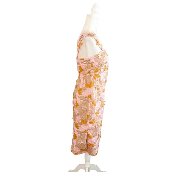 Anthropologie Floral Applique Dress 2 Pink NWT - Picture 6 of 11